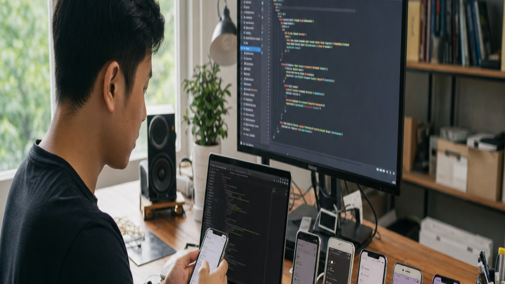iOS Developer test app trên iPhone